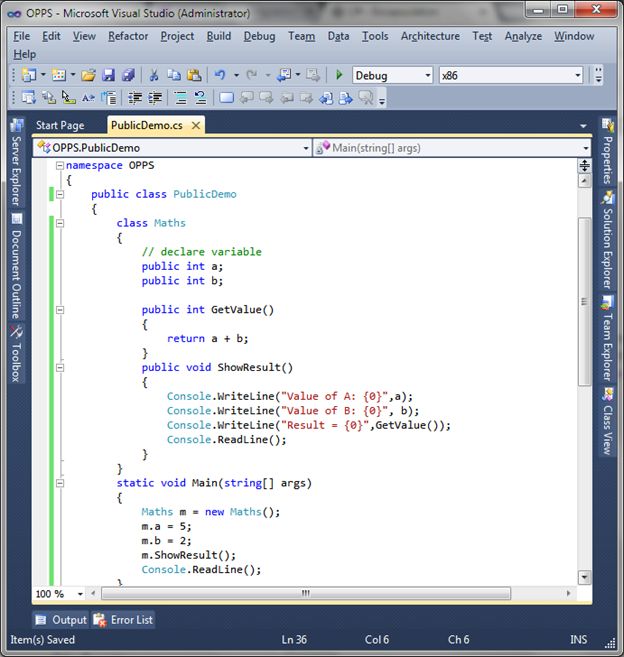public Encapsulation 